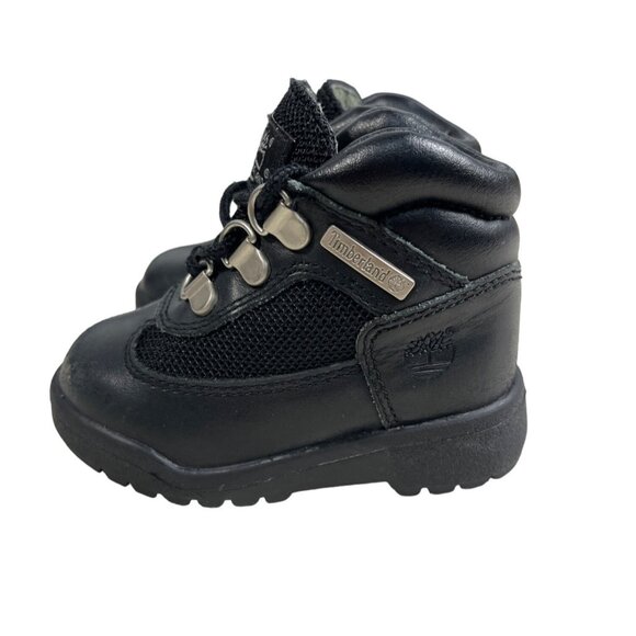 Timberland Toddler Black Leather & Mesh Boots Size 5.5 - Picture 2 of 10